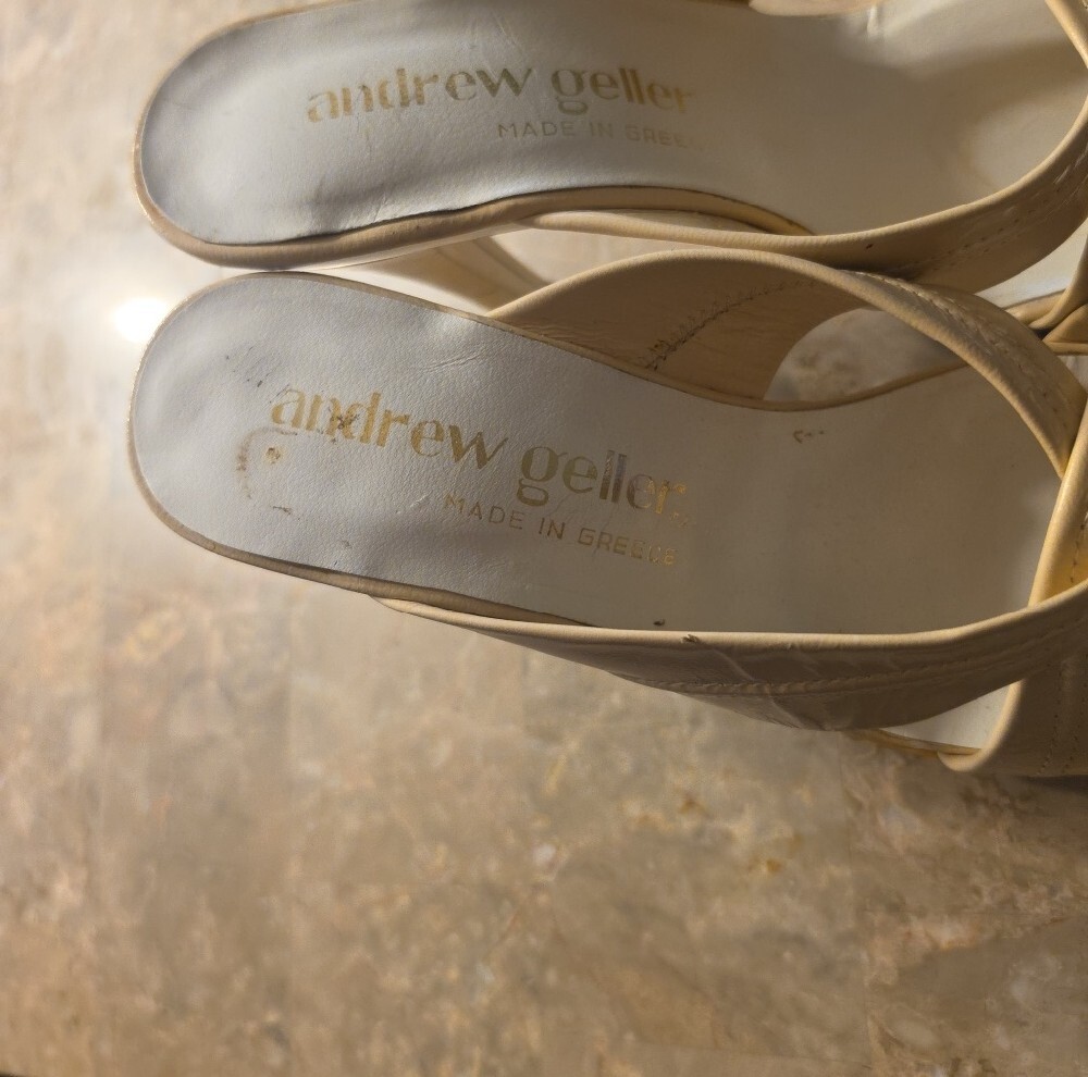 Andrew Geller Beige Knot-Front Slide Mules Vintage - Picture 2 of 4